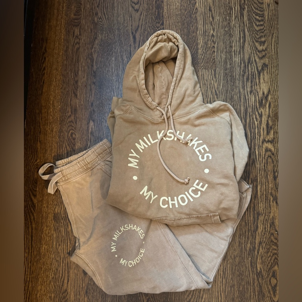 The little milk Bar My Milkshakes My Choice Collab Hoodie and Joggers Set